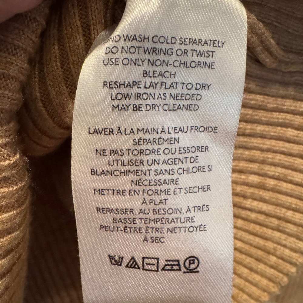 Elegant Anthropologie Tan Off-Shoulder Sweater - Picture 4 of 4